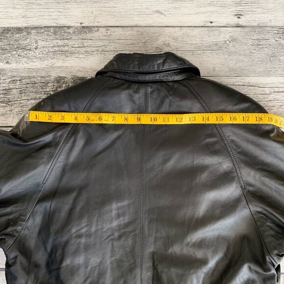 Vintage 90s Boutique Of Leathers Mid Length Car Coat Jacket - Picture 13 of 16